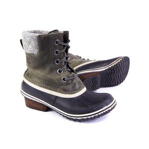Sorel Slimpack II Lace Elk Olive Gray Snow Boots